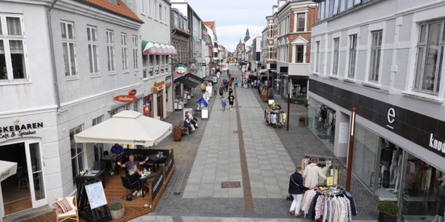 Foto af del af gågaden i Frederikshavn
