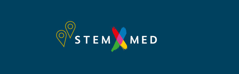 Banner med teksten "Stem med" og symbol til stedsangivelse på landkort