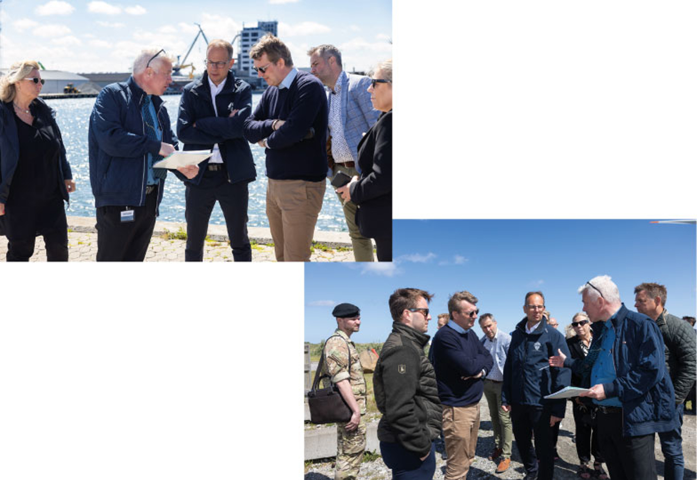 Ministerbesøg - Forsvarsminister Troels Lund Poulsen (V), Simon Kollerup (A) og Lise Bech (DD)