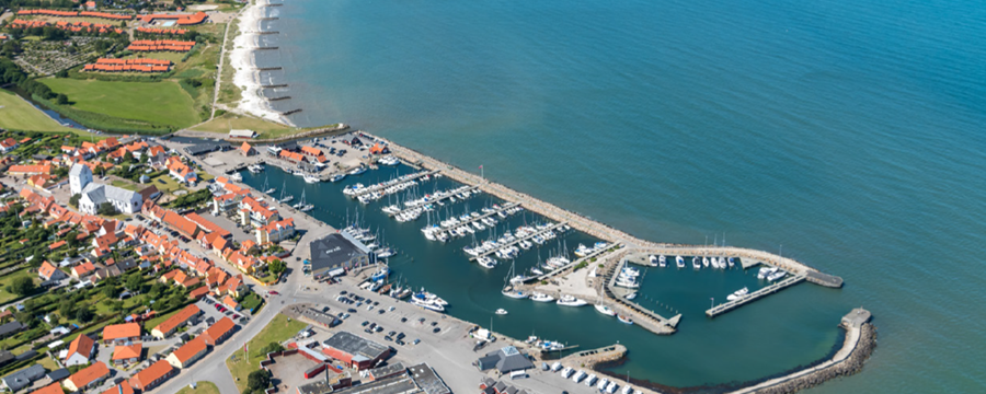 Luftfoto af Sæby Havn
